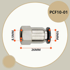 Bwintech 10 Pcs 10mm Tubing OD x 1/8 inches Female BSP Thread Straight Push in Connect Pneumatic Fitting,PCF10-01 Quick Release Air Line Adapter