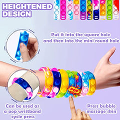 20 PCS Pop Bracelet it Fidget Toys Pack, Birtyday Party Gifts, Pinata Christmas Eve Box Stocking Fillers Kids, Bag Gifts Wristband as Return for Kids