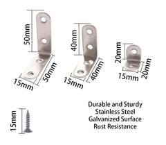 L Brackets for Wood Right Angle Bracket 28PCS Corner Brace for Shelves Zinc Plated Steel Corner Brackets 90 Degree L Shaped Brackets for Furniture Fixation