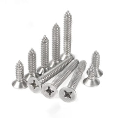 50 Pcs Self Tapping Screws, M5 x 55mm Multi Purpose Screws, 304 Stainless Steel, Phillips Flathead Screws for Wood, Drywall and Furniture