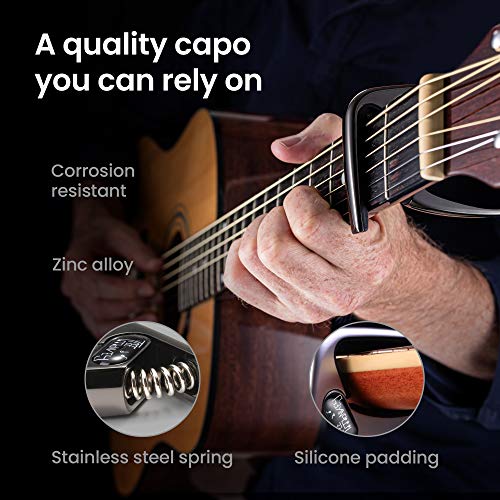 Performance Guitar Capo for Acoustic Guitars and Electric Guitars: Built to Last, no Fret Buzz - Perform with this Stylish Capo for Guitars with Confidence