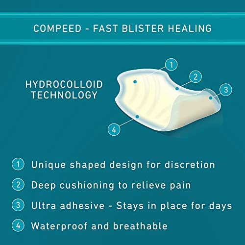 Compeed High Heel Blister Plasters, 5 Hydrocolloid Plasters, Foot Treatment, Heal fast, Ultimate Discretion, Dimensions: 4.2 cm x 6.8 cm