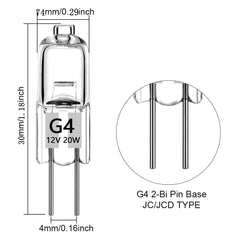 Haraqi 8 Pack G4 Halogen Bulbs，12 Volt 20 Watt Bi-Pin Halogen Bulbs Dimmable for Ceiling Lights,Table Light,Cabinet Lights,Warm White Brightness