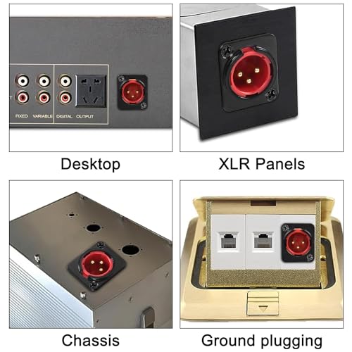 XMSJSIY D-Type XLR Male Panel Mount to XLR Female Connector Pass Through Cable,3 Pin Mic XLR Feed/Pass Thru Converter Compatible with Microphone - 30cm/11.8inch 1PC (Male to Female)