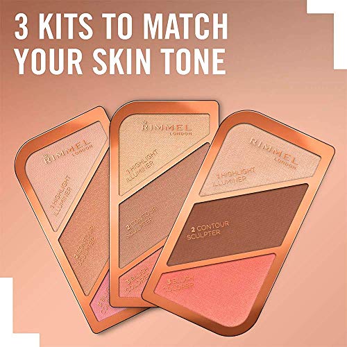 Rimmel London Sculpting Highlighter Palette 3-tone, Coral Glow, 18.5 g