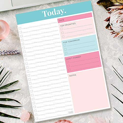 Sweetzer & Orange Daily Planner Notepad - Undated Productivity Organiser with Tear-Away Agenda to Do List Notepad - Stationery for University Students, Home & Work Office- 52 Sheets- 17.7cm x 25.4cm