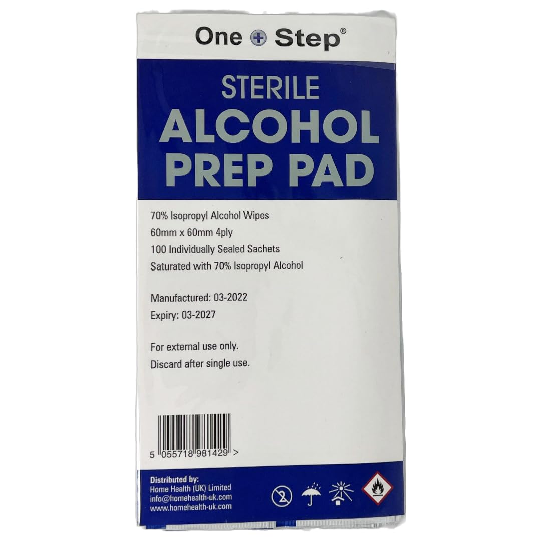 70% Isopropyl Alcohol Pads – 100 Individually Wrapped Wipes