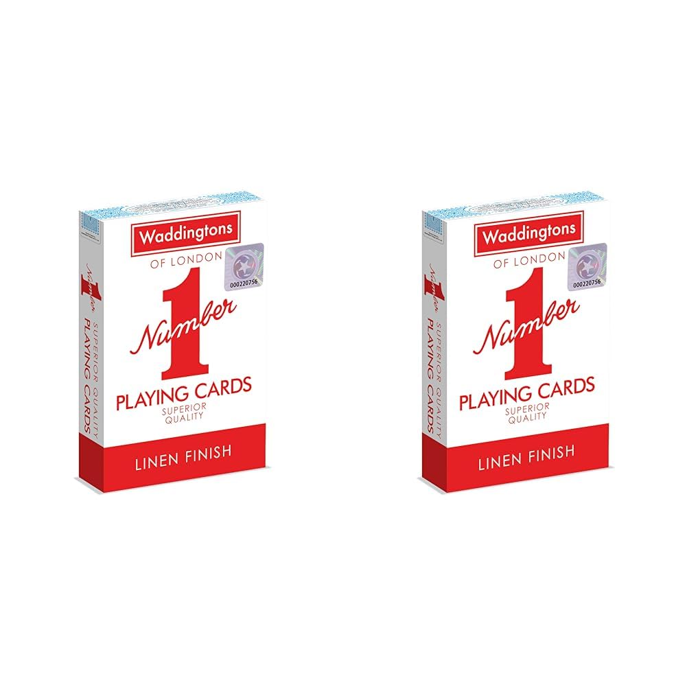 Waddingtons Number 1 Playing Card Game, play with one of red or blue deck of cards, great travel companion, gifts and toys for Boys, Girls and adults. (Pack of 2)