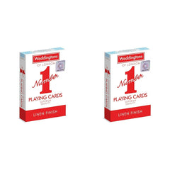 Waddingtons Number 1 Playing Card Game, play with one of red or blue deck of cards, great travel companion, gifts and toys for Boys, Girls and adults. (Pack of 2)