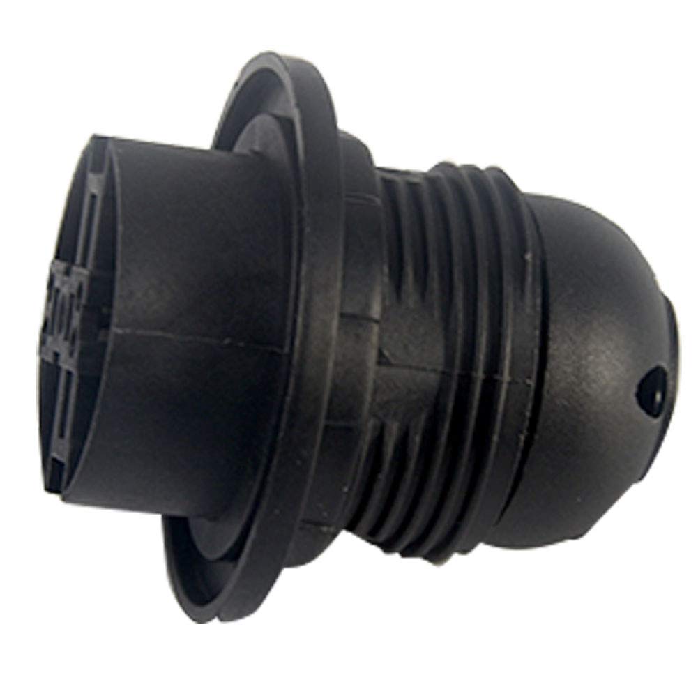 E27 Bulb Holder Edison Screw ES E27 Lamp Holder Practical Lamp Pendant Holder - Plastic Lampshade Ring Adapter(Black)