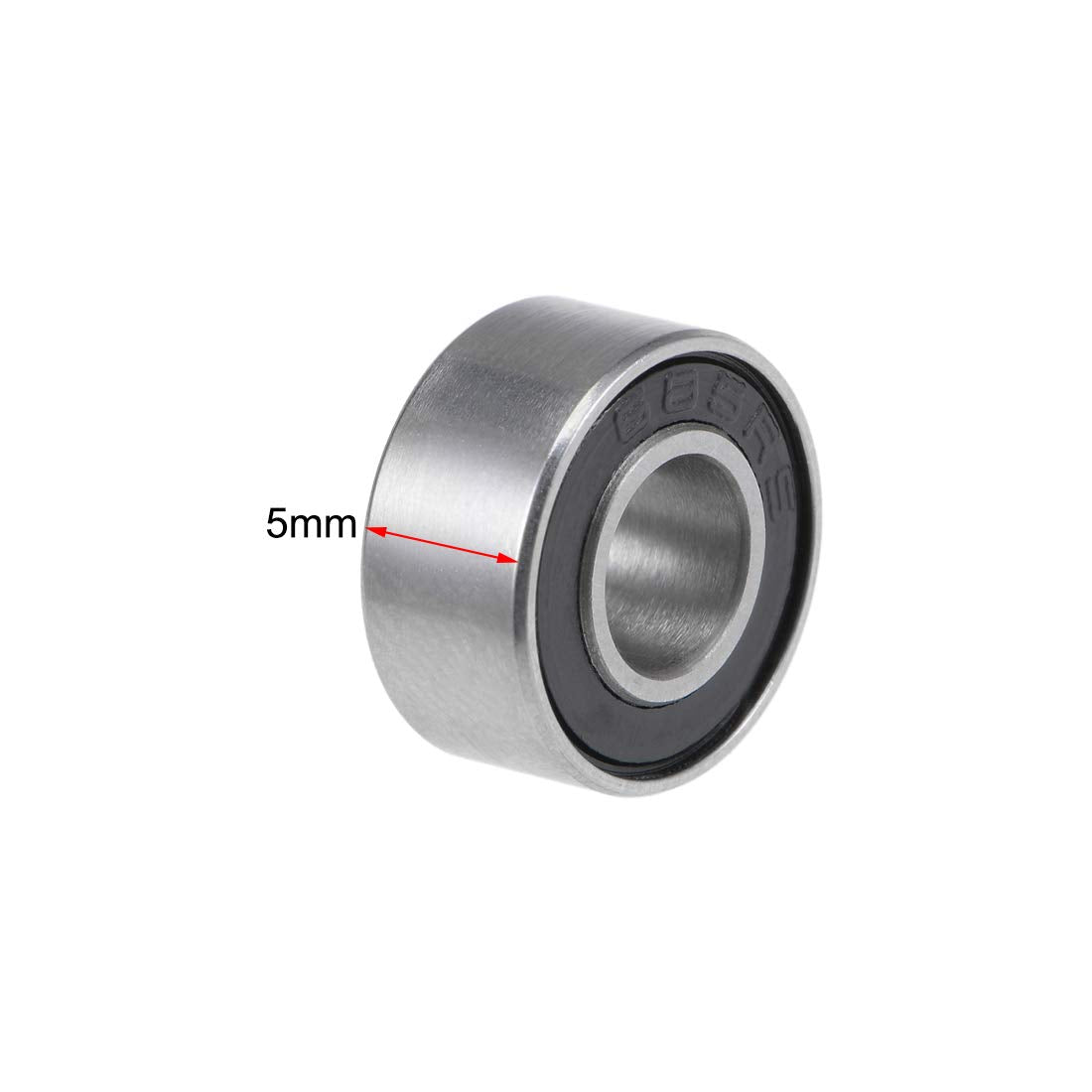 sourcing map 685-2RS Deep Groove Ball Bearings 5mm Inner Dia 11mm OD 5mm Bore Double Sealed Chrome Steel Z2 5pcs