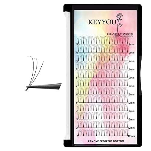 KEYYOU Lash Clusters 300Pcs Individual Lashes 40D 0.07D Curl 13mm Lash Extensions Clusters Lashes Soft&Natural False Eyelashes Individual DIY Eyelash Extension at Home(40D-0.07D,13mm)