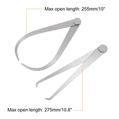 sourcing map Firm Joint Inside Outside Caliper Set 150mm 6 Inch 410 Stainless Steel Firm Friction Joint for External Internal Measurements