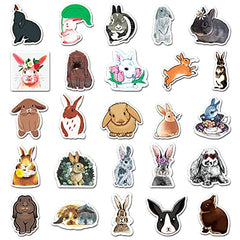 Cute Rabbit Vinyl Stickers 50 Packs for Laptop Water Bottles Bike Skateboard Luggage Window Bumper Wall Computer Bunny Stickers DIY Decoration as Gifts for Kids Girls Teens