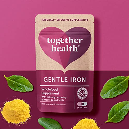 Gentle Iron – Together Health – Whole Food Nutrients – Iron and B Vitamins Vegan Friendly – Made in The UK – 30 Vegecaps