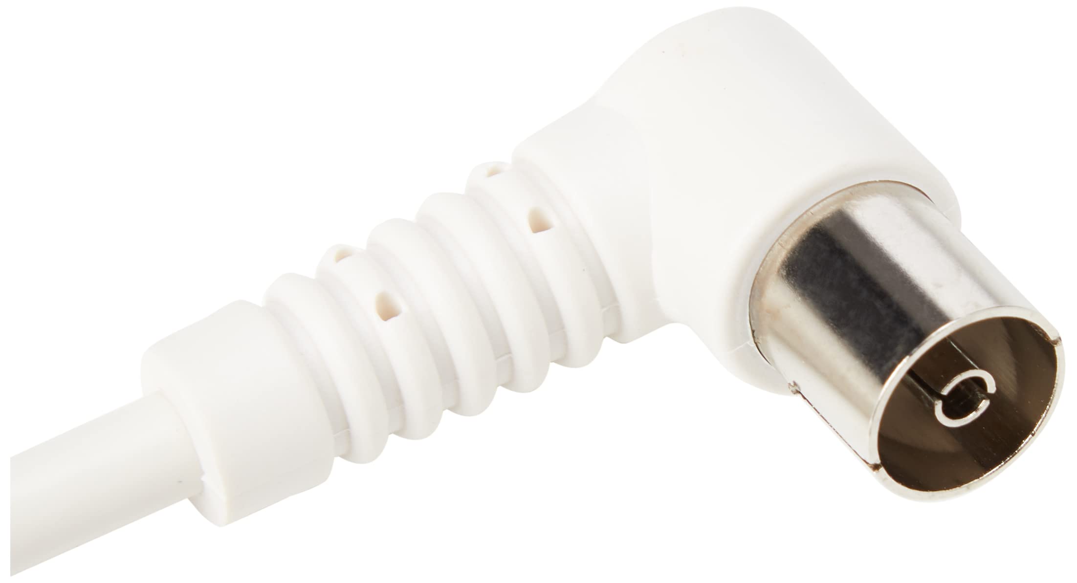 Pro Signal JR9008A/0.5M WHITE-ROHS TV Aerial Lead, 90 Degree Coax Plug to 90 Degree Coax Socket, 0.5m, White