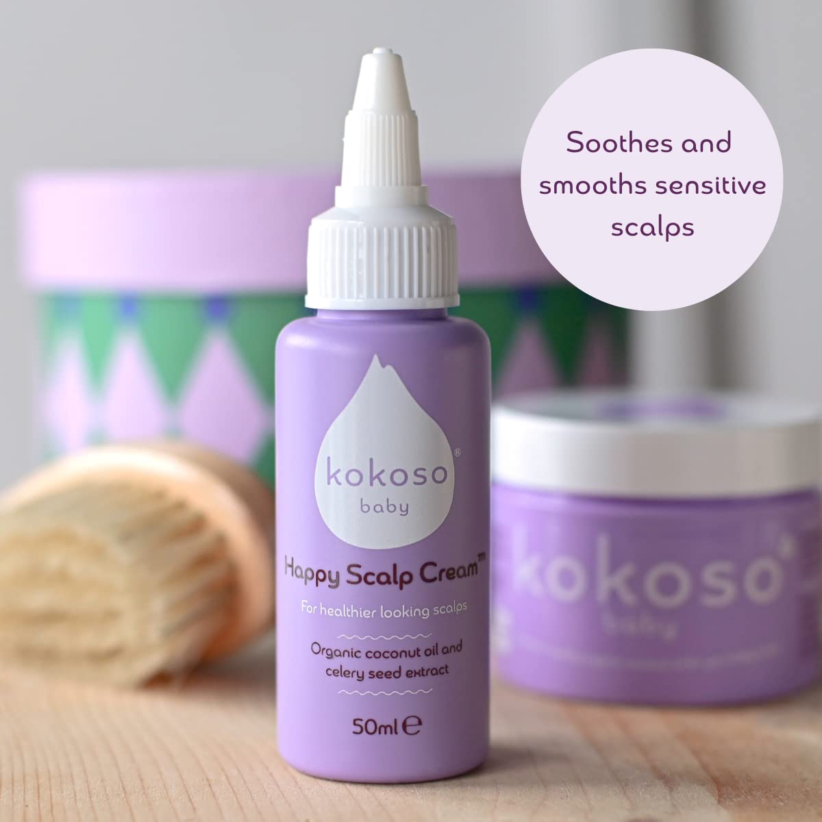 Kokoso Baby Happy Scalp Cream - Safe, Natural, Effective Scalp Treatment for Delicate Baby Scalps - For Dry, Oily and Sensitive Scalps (50ml)