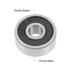 sourcing map 624-2RS Deep Groove Ball Bearing 4x13x5mm Double Sealed Chrome Steel Bearings 2-Pack