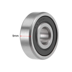 sourcing map 6200-2RS Deep Groove Ball Bearings 10mm x 30mm x 9mm Double Sealed Chrome Steel P6(ABEC3) 2pcs