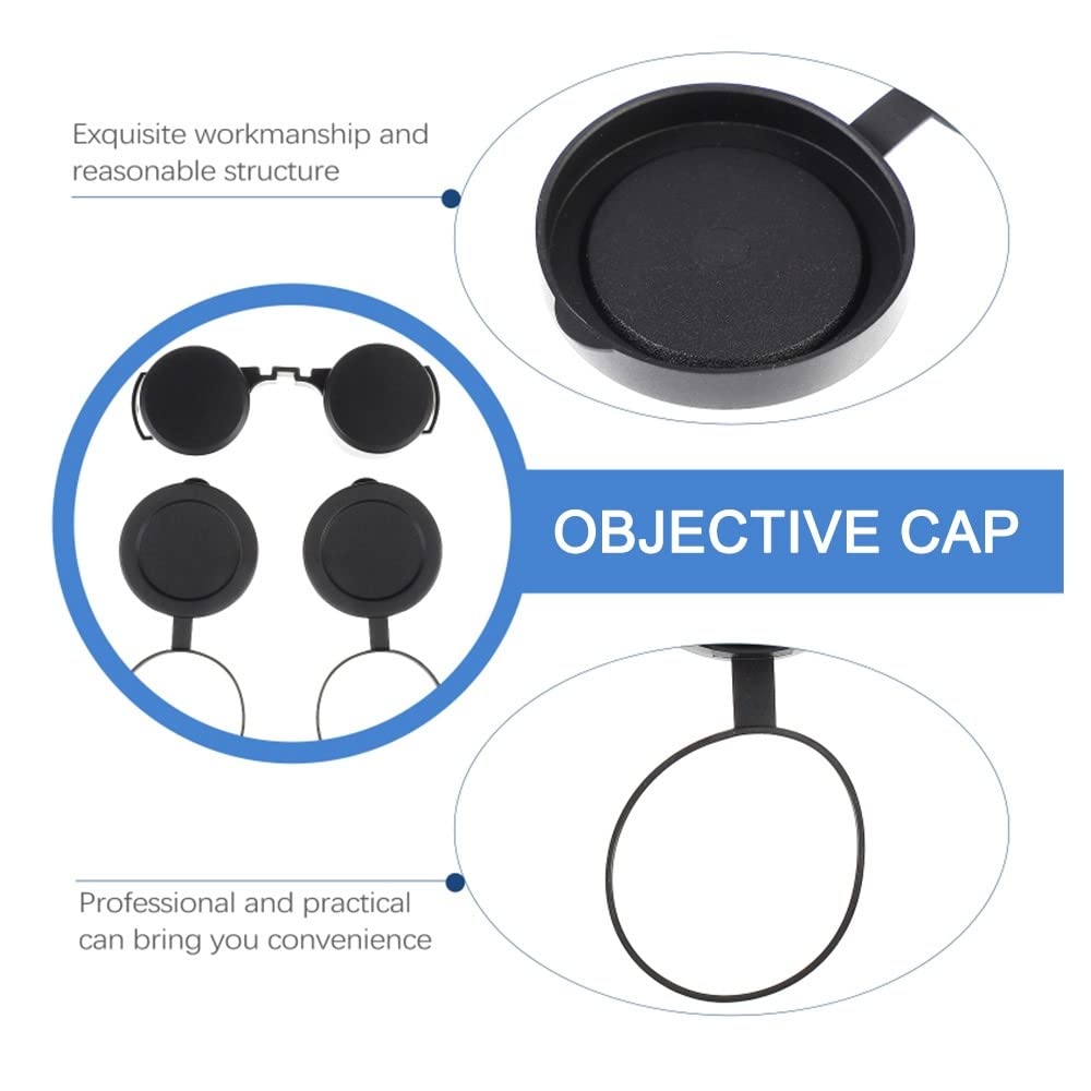 DONGKER 3Pcs Binocular Lens Covers, 42mm Rubber Objective Lens Caps with Outer Diameter 51-60mm for Binoculars