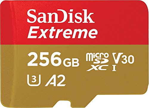 SanDisk 256GB Extreme microSDXC card and SD adapter and RescuePRO Deluxe, up to 190MB/s, with A2 App Performance, UHS-I, Class 10, U3, V30, Black