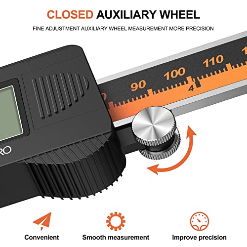 Digital Vernier Caliper, Preciva 150mm Electronic Micrometer Vernier Caliper, Measuring Tools Caliper Gauge with Mm/Inch Conversion High Precision