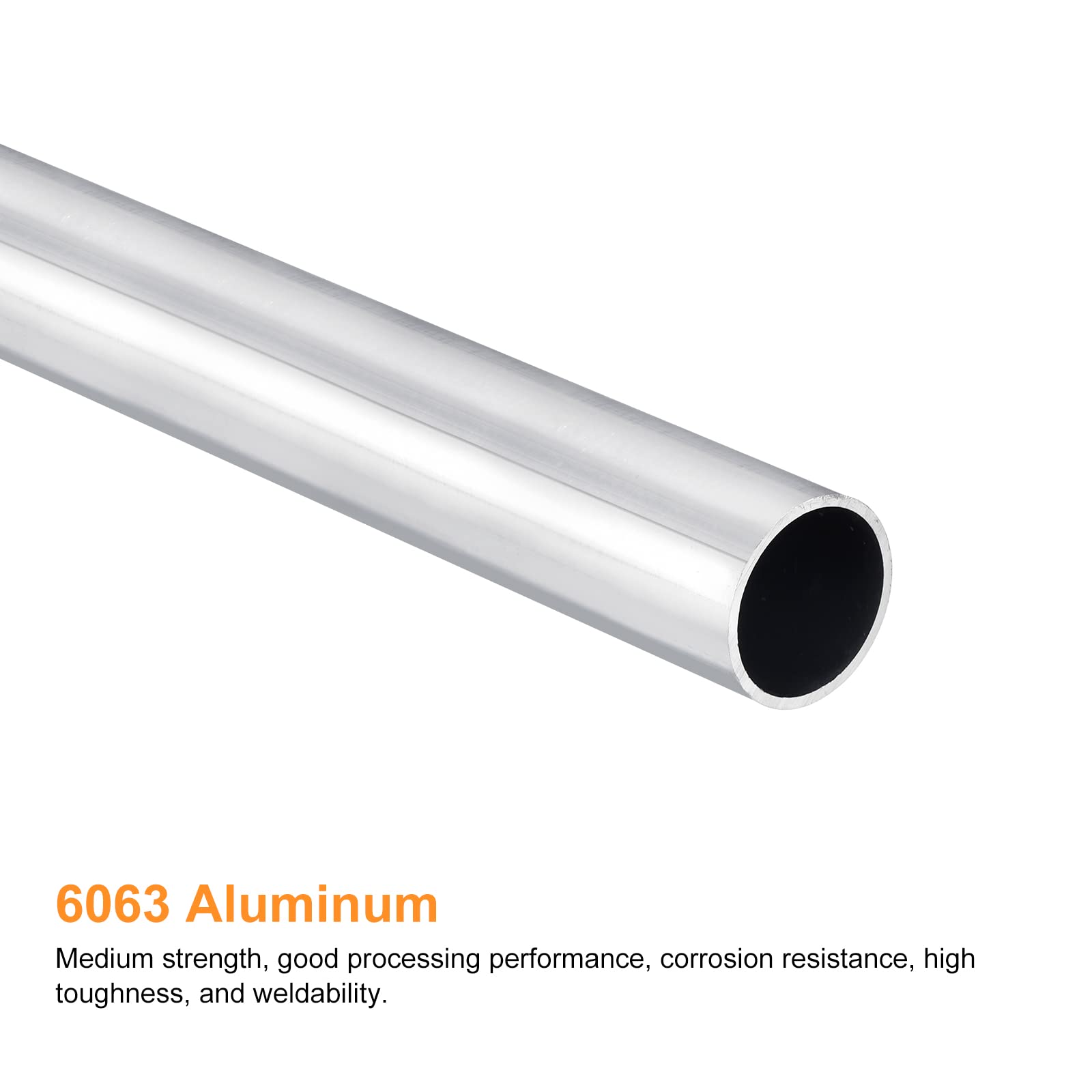 sourcing map 6063 Aluminum Round Tube 18mm OD 16mm Inner Dia 250mm Length Pipe Tubing 2 Pcs