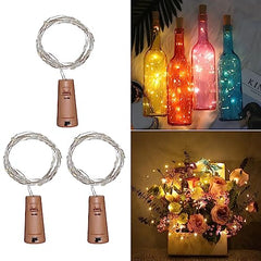 Akynite Bottle Cork Lights Warm White, 20 LEDs 2M String Fairy Lights, LED Gin Wine Bottle Lights for Dinner Party, Decoration Light for Wedding, Garden Table, Bedroom, Gift for Xmas, pack of 3