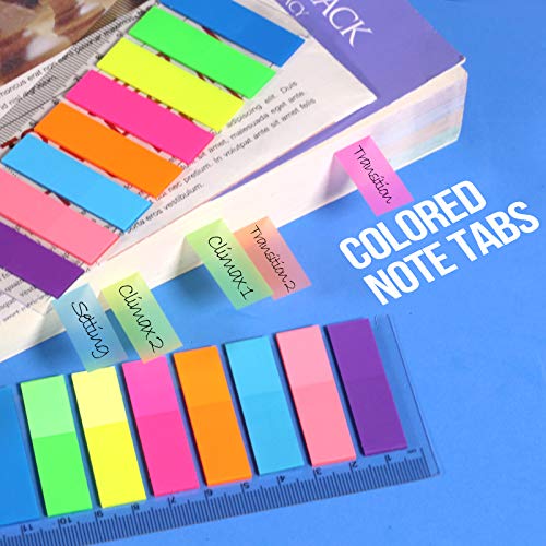 8 Colors Sticky Index Tabs Flags, 960pcs FANDAMEI Writable Flag Page Markers Index Stickers Bright Colors Small Sticky Notes Flags for School Office, Mini File Tabs Flags as Reading Notes Book Markers