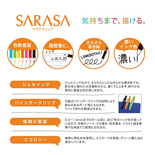 5 pieces P-JJ15-BK5 Zebra Sarasa gel ballpoint pen clip black 0.5 (japan import)