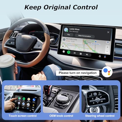 NHOPEEW Android Auto Wireless Adapter - Android Auto Wireless for Factory Wired Android Auto Cars - Plug & Play and Easy Use, Convert Wired to Wireless