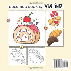 Food & Sweet: Cute and Easy Coloring Book for Adults and Kids with Adorable Foods, Drinks, and Desserts Designs