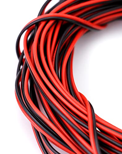 QWORK® 10 Meter 22AWG Electrical Wire, 2 Core Black Red Wire Cable, Extension Wire Cable, for Car LED Strip Light