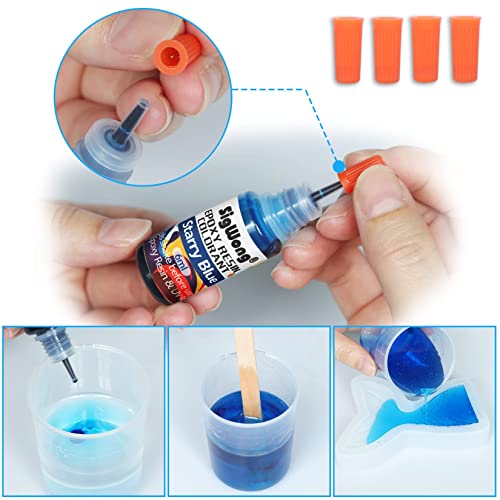 Epoxy Resin Pigment - 24 Color Liquid Translucent Epoxy Resin Colorant with 6 Glitter, Highly Concentrated Epoxy Resin Dye for DIY Jewelry Making, AB Resin Coloring for Paint, Craft - 6ml Each