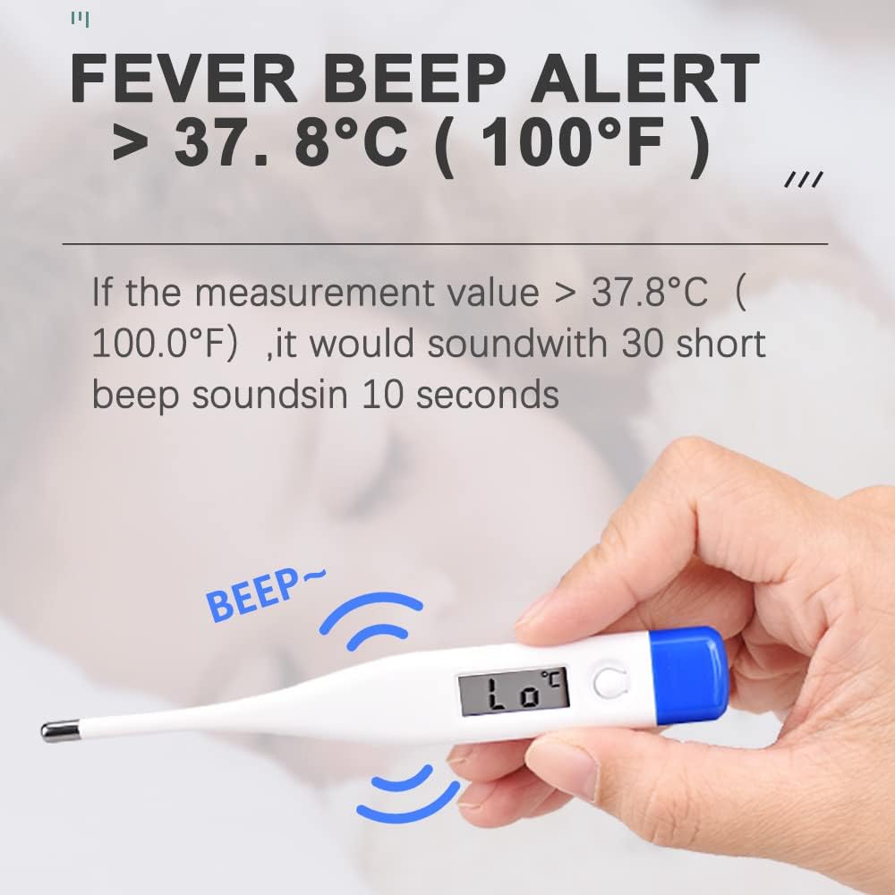 Berrcom Digital Thermometer for Adults and Kids Oral and Underarm Thermometer Rectal Thermometer for Fever, Babies Medical Thermometer with Fever Alarm