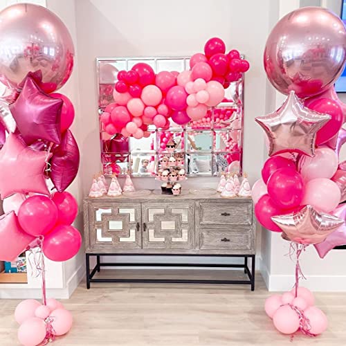 Pink Balloons 60pcs 12 inch Pink Confetti Balloon White Balloons Light Pink Latex Balloons for Wedding Baby Shower Party Decorations