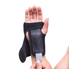 Compression Wrist Support Brace for Men & Women   Adjustable Wrist Support Wraps   Wrist Band Support Sleeve   Carpal Tunnel Brace for Pain Relief, Tendonitis, Arthritis, Gym, Sports (Black, Left)