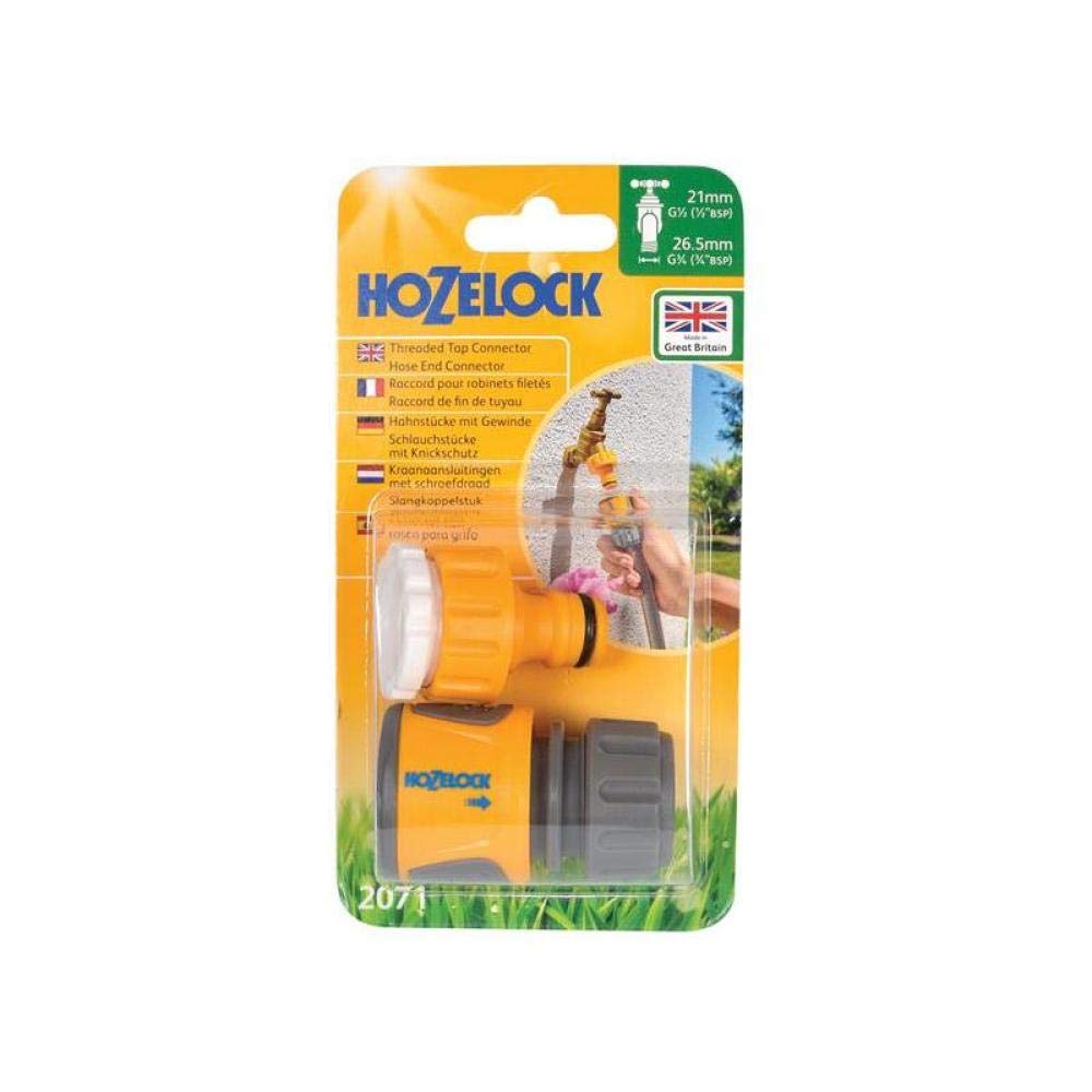 HOZELOCK - Outdoor Tap Connector Kit and Hose Connector ø 12.5 - 15mm (1/2 inches- 5/8 inches) Soft Touch : For Taps Ø 21 - 26.5 mm (1/2 inches- 3/4 inches), Watertight, Non-slip, Easy to Fit [2071 0000]