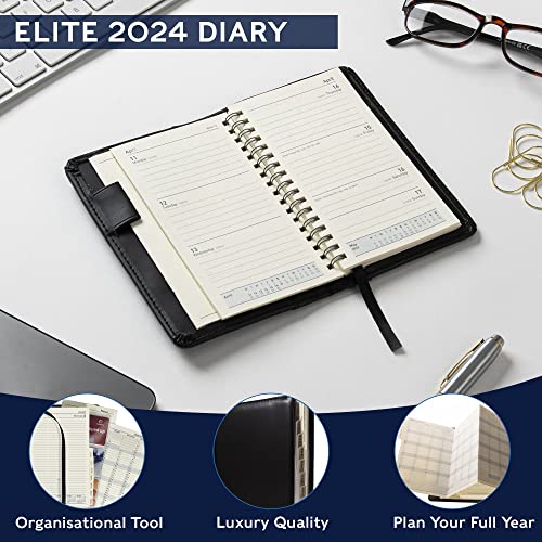 Collins Elite 2024 Diary Pocket Week to View Planner - Diary Refill - Business Planner and Organiser - January to December 2024 Diary - Weekly - 1165R-24