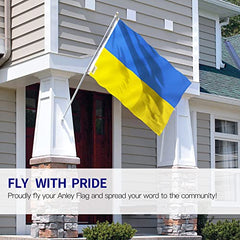 Anley Fly Breeze 3x5 Foot (90 X 150cm) Ukraine Flag - Vivid Color and UV Fade Resistant - Canvas Header and Double Stitched - Ukrainian National Flags Polyester with Brass Grommets 3 X 5 Ft