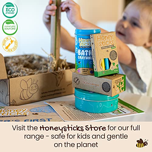 Honeysticks Super Jumbo Crayons (6 Pack) - 100% Pure Beeswax Crayons with Food Grade Colours, Non Toxic Crayons for Toddlers 1-3 Unbreakable, Extra Large Crayons, Easy to Hold and Use, Eco-Friendly