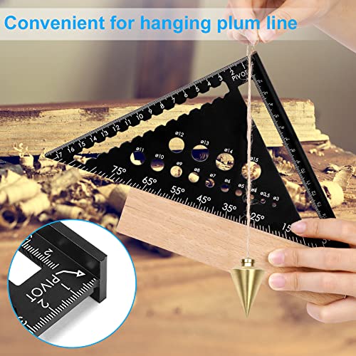 flintronic Triangle Ruler Carpenters Square Tool, Aluminium Metal Set Square Carpentry Triangle Ruler, Triangle Ruler Protractor, Aluminum Carpenters Roofing Square, Metric Woodwork Square