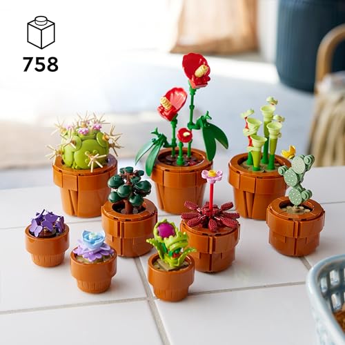 LEGO 10329 Icons Tiny Plants Set, Artificial Flowers in 9 Buildable Teracotta-Coloured Pots, Botanical Collection, Home Decor Accessory, Birthday Gift Idea for Her, Him, Wife or Husband