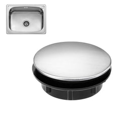 Sink Tap Hole Cover, Overflow Sink Tap Hole Cover Stainless Steel, Faucet Sink Blanking Cap Bath Tap Cover Sink Hole Cover, Overflow Sink Hole Cover Useful for Bathroom Kitchen Toilet