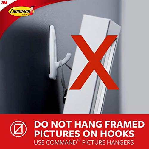 Command Jumbo Canvas Hanger Hook, Pack of 1 Hook and 4 Adhesive Strips, White - Damage Free Hanging - For Canvas Framed Pictures, Prints and Art - Holds up to 2.2kg