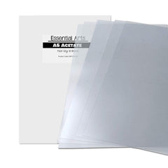 Essential Arts Clear Acetate 240 Micron Bulk Pack. Extra Thick PVC Binding Cover Ideal for Etching, Craft, Stencils Picture Frames and Gifts – A3, A4 or A5 (A5 Pack 10 Sheets, millimeters)