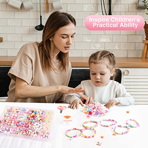 Amteker Bracelet Making Kits for Girls, Jewellery Making Kit Girls Birthday Presents, Gifts for Teenage Girls Arts Craft Kits for Kids Age 4-9, DIY Beads Friendship Bracelet Making Kit 24 Colours