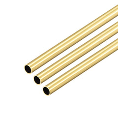 sourcing map Brass Round Tube, 300mm Length 6.5mm OD 0.5mm Wall Thickness, Seamless Straight Pipe Tubing 3 Pcs