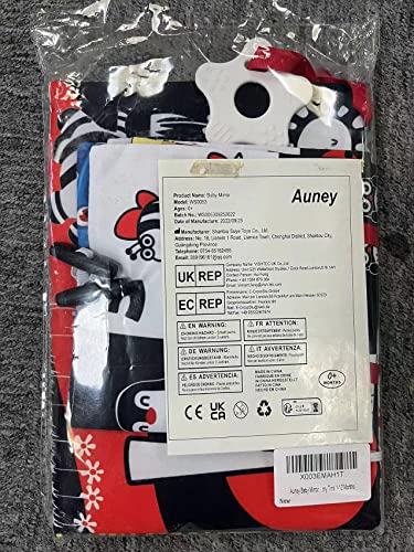 Auney Tummy Time Mirror Toys for Babies, High Contrast Baby Sensory Toys with Crinkle Cloth Book & Teether for Foldable, Newborn Baby Mirror Toy, Montessori Baby Toys 0-6 to 12 Months