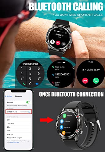 Smart Watch for Men with Answer and Make Calls 1.32'' HD Screen Heart Rate Sleep Monitor Activity Tracker Fitness Tracker Watch with Pedometer Calorie Stopwatch Sport Smartwatch for iOS Android